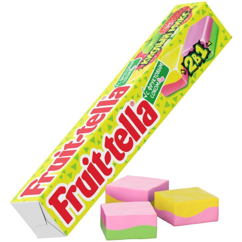 Конфеты жевательные Fruit-tella кислый микс 41 гр., обертка