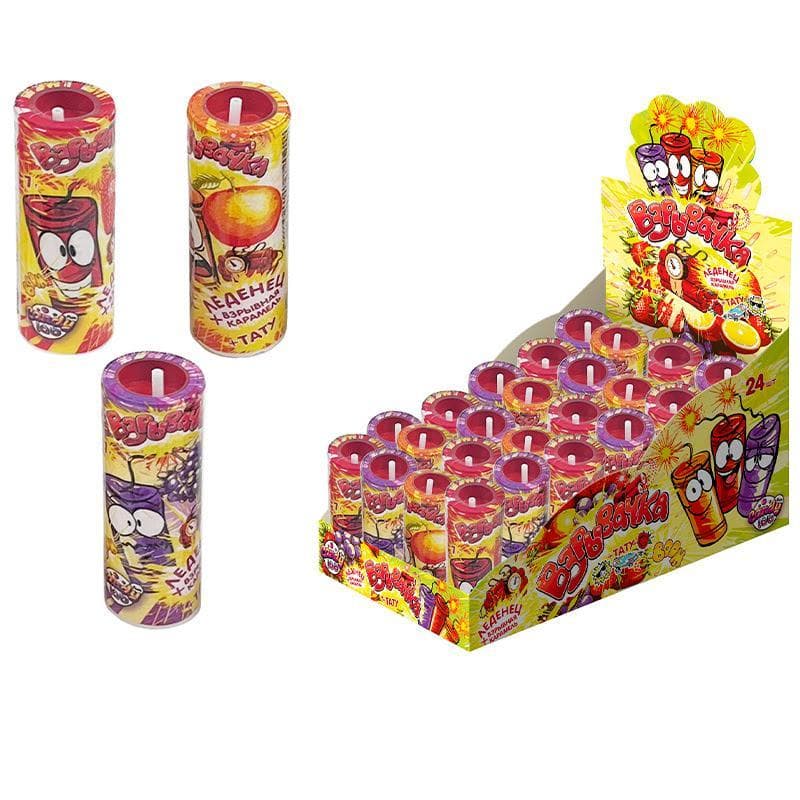 Карамель леденцовая Fun Candy Lab Взрывачка с взрывной 7 гр., туба