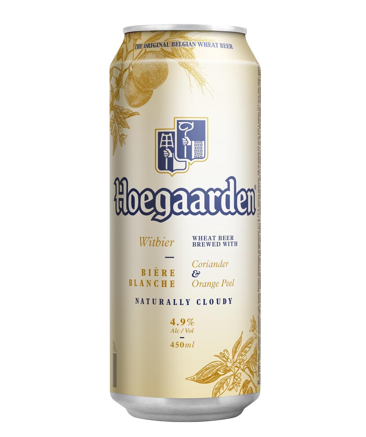 Пивной напиток Hoegaarden Blanche белый осветленный 450 мл., ж/б