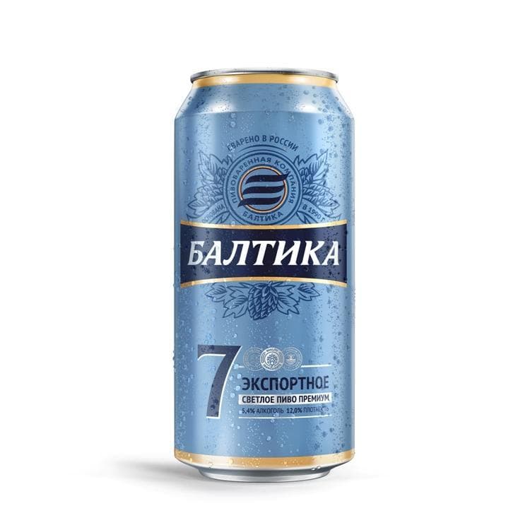 Пиво Балтика № 7 светлое фильтрованное пастеризованное 900 мл., ж/б
