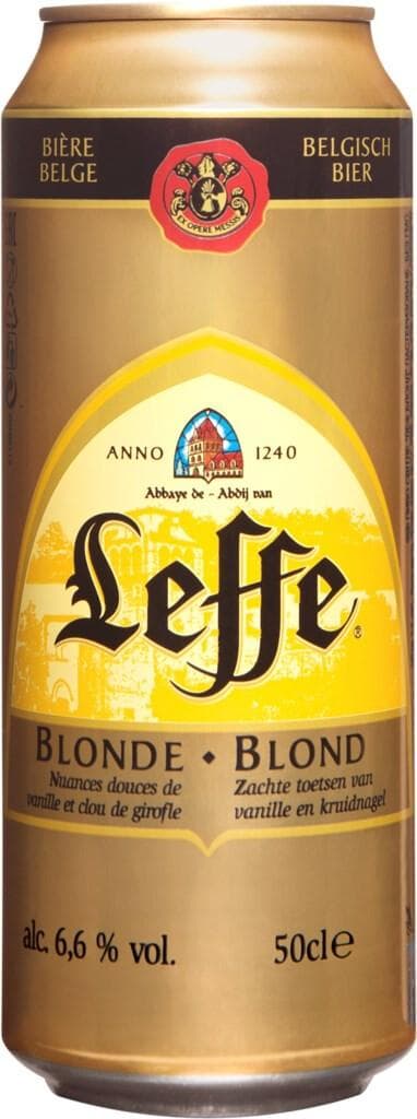 Пиво Leffe Blonde светлое пастеризованное 6.6% 500 мл., ж/б