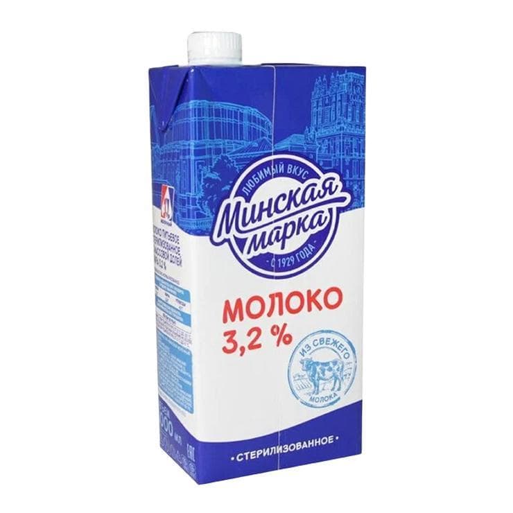 Молоко Минская марка стерилизованное 3.2 % 1 л., тетра-пак