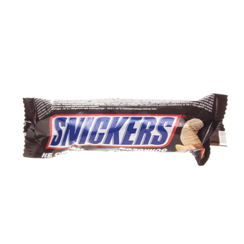 Мороженое Snickers батончик арахис карамель 48 гр., флоу-пак
