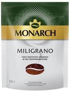 Кофе MONARCH MILIGRANO растворимый с добавлением 70 гр., флоу-пак