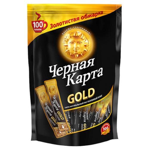 Кофе Черная Карта gold растворимый сублимированный 2 гр., стик