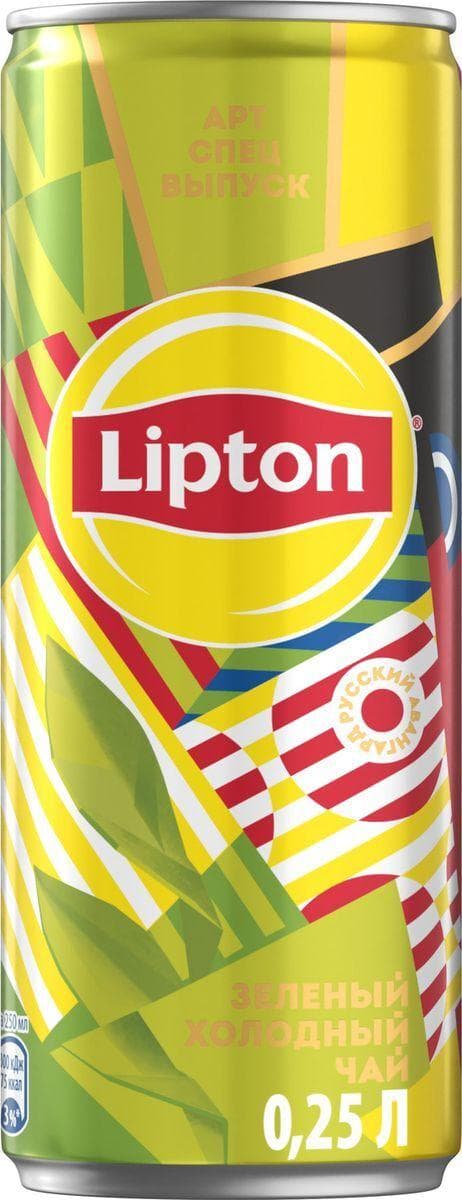 Чай холодный Lipton зеленый лимон 250 мл., ж/б