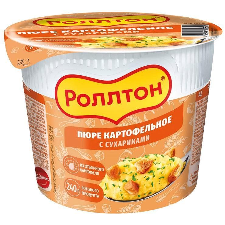 Пюре Роллтон картофельное с сухариками 40 гр., стакан