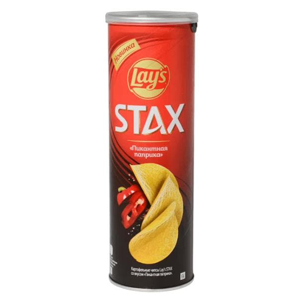 Чипсы Lay's Stax пикантная паприка 140 гр., туба