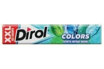 Резинка жевательная Dirol Colors XXL мятное ассорти 19 гр., обертка