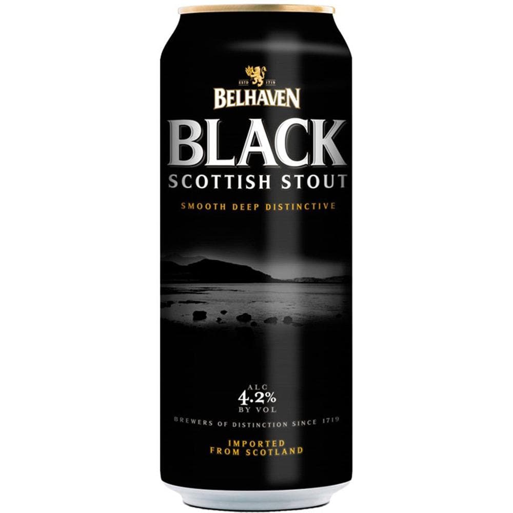 Пиво тёмное Belhaven Black Scottish Stout фильтрованное 440 мл., ж/б