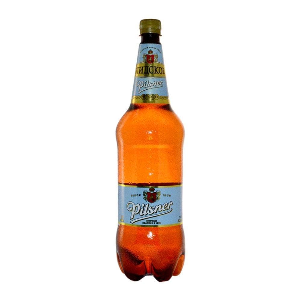 Пиво Лидское Pilsner светлое пастеризованное 4.2% 1.5 л., ПЭТ