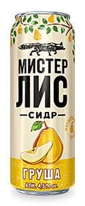 Сидр Мистер Лис груша, 430 мл., ж/б