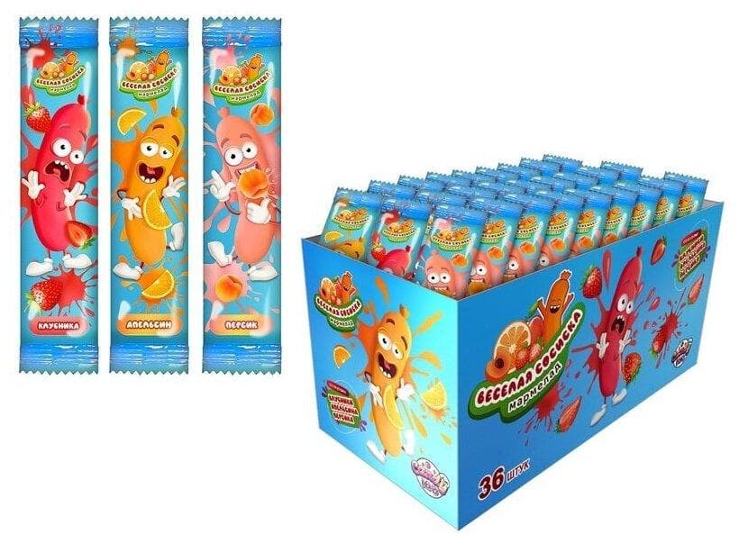 Мармелад жевательный Fun Candy Lab веселая сосиска 12 гр., флоу-пак