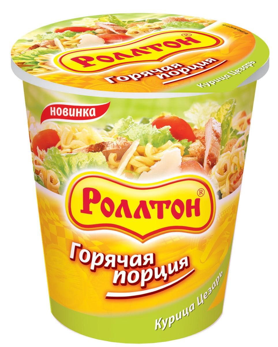 Лапша быстрого приготовления Роллтон курица цезарь 70 гр., картон