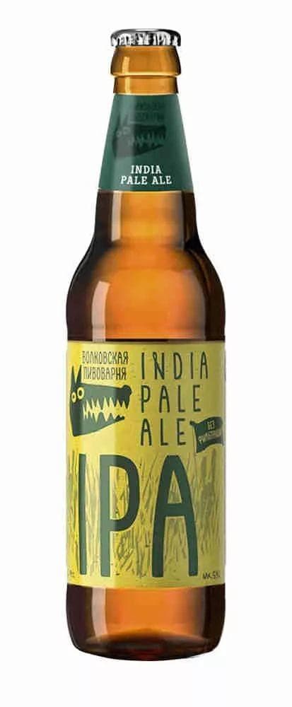 Пиво крафтовое Волковская пивоварня IPA светлое 5.2%, 450 мл., стекло