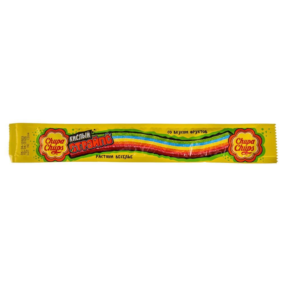 Мармелад жевательный Chupa Chups страйп 10 гр., флоу-пак