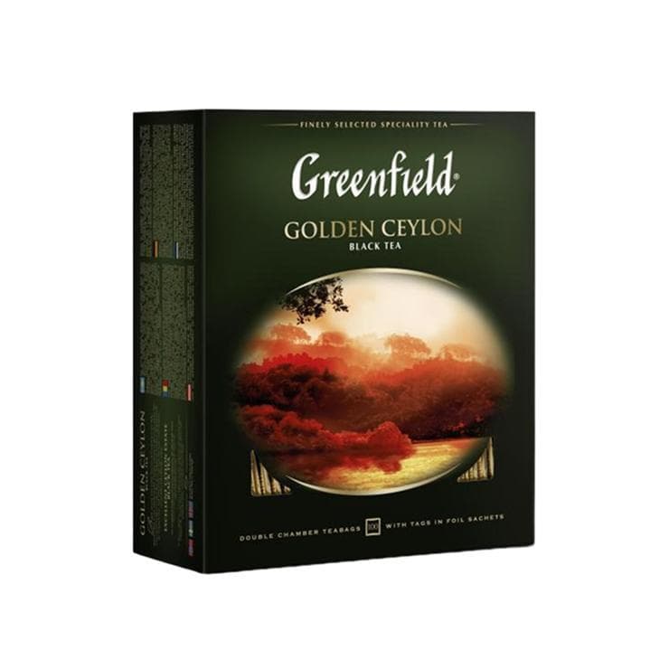 Чай Greenfield Golden Ceylon черный 100 пакетиков 200 гр., картон