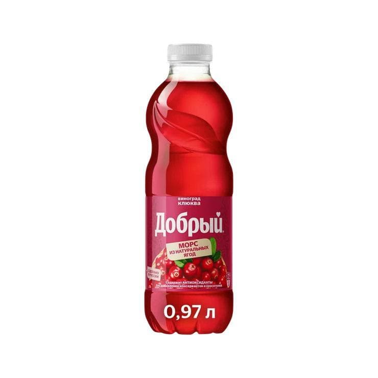 Морс Добрый клюква виноград 970 мл., ПЭТ