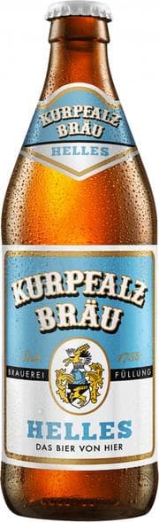 Пиво Kurpfalz Brau Helles светлое 5.2%, 500 мл., стекло