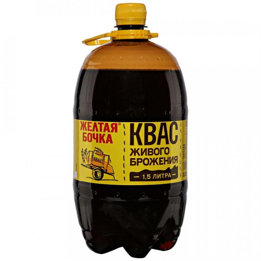 Квас Желтая Бочка хлебный 1.5 л., ПЭТ