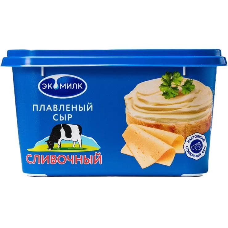 Сыр Экомилк Сливочный плавленный 55%, 400 гр., ПЭТ