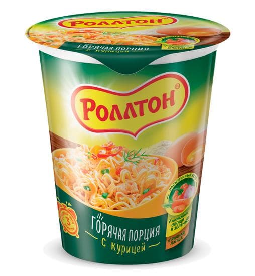 Лапша Роллтон горячая порция курица 70 гр., стакан