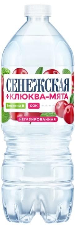 Вода негазированная Сенежская клюква мята 1 л., ПЭТ