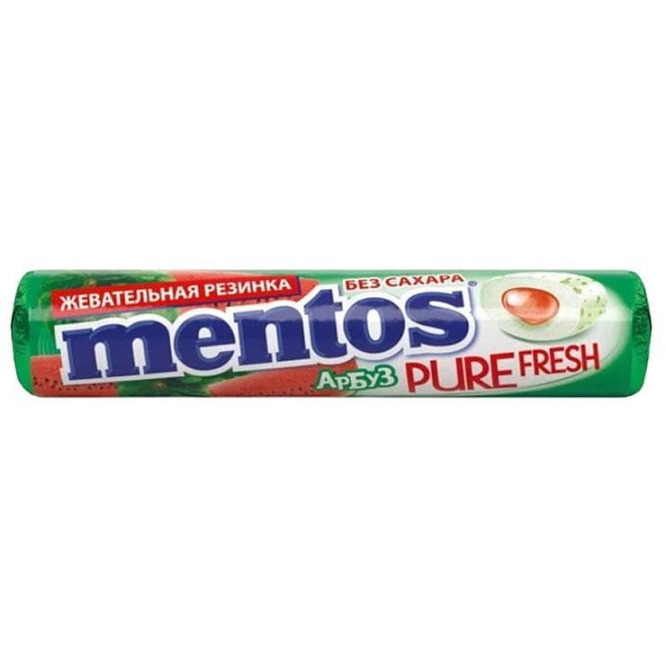 Жевательная резинка Mentos Pure Fresh Арбуз15.5 гр., обертка