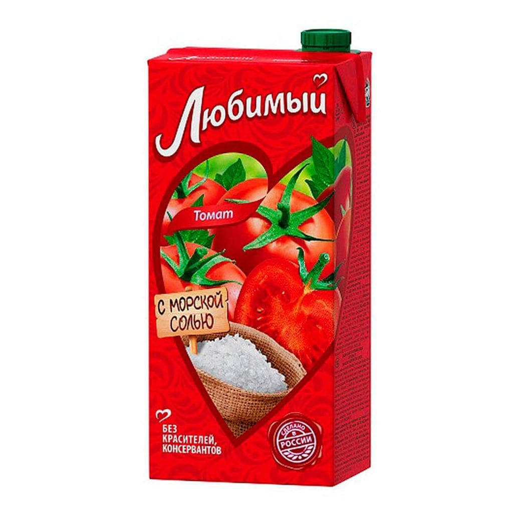 Нектар Любимый томат с морской солью и мякотью 950 мл., тетра-пак