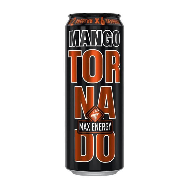 Напиток энергетический Tornado Energy Max Mango 450 мл., ж/б