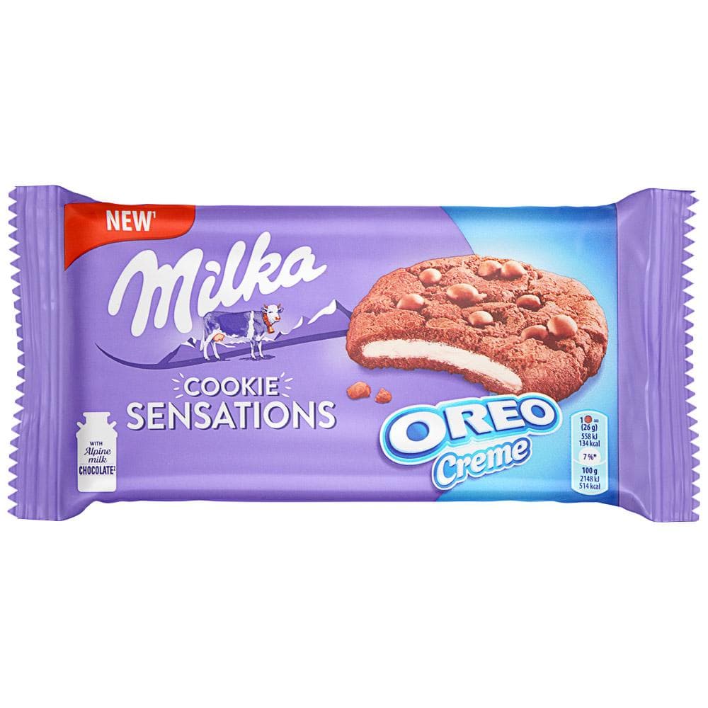Печенье Milka Шоколадная Сенсация шок. с кусочками 156 гр., флоу-пак