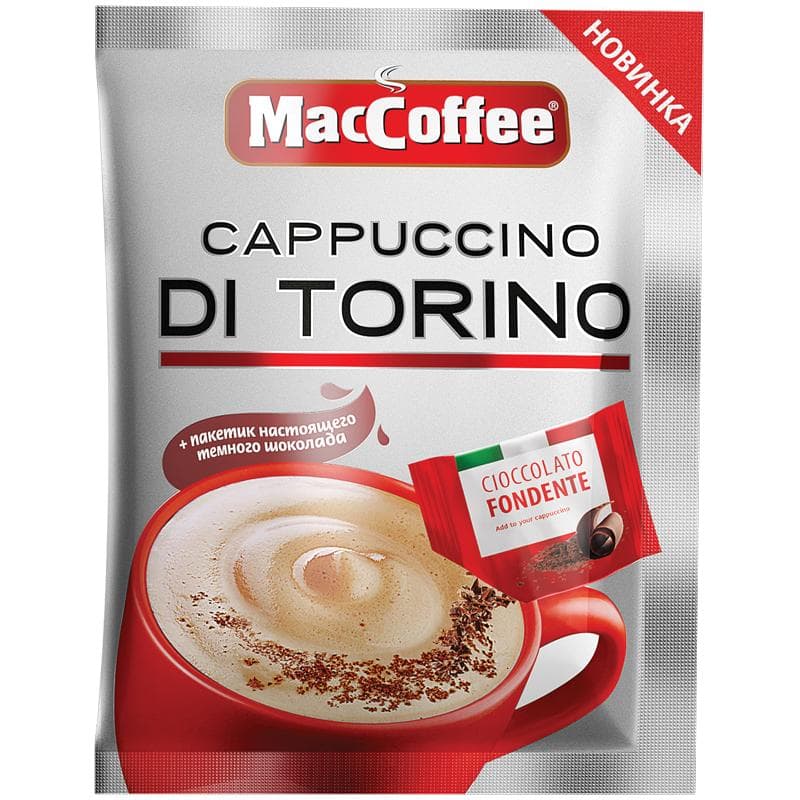 Кофе MacCoffee Cappuccino di Torino 3 в 1 растворимый 25.5 гр., саше