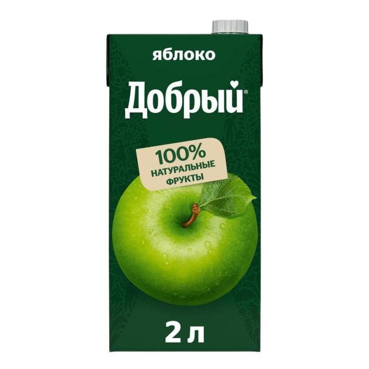 Нектар Добрый фермерские яблочки 2 л., тетра-пак