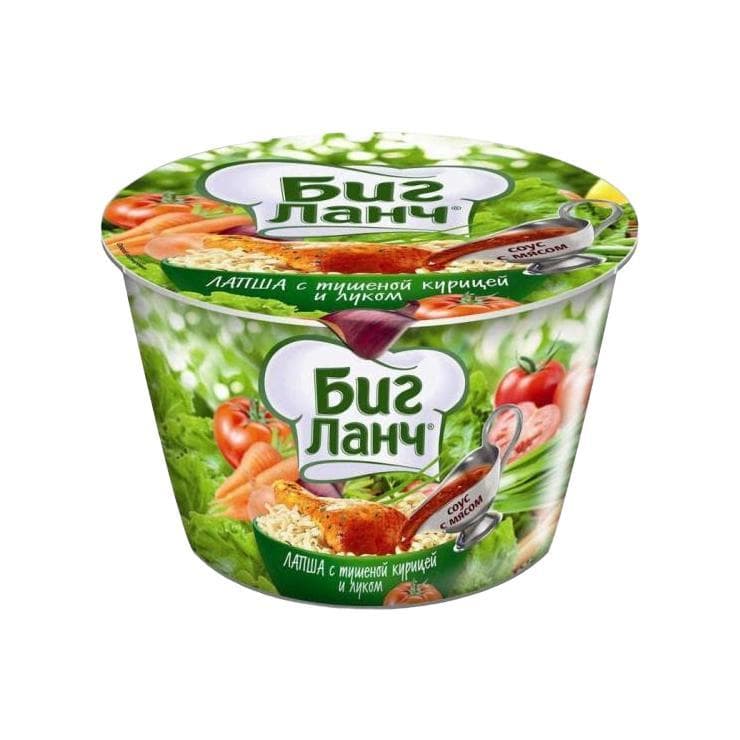 Лапша Биг Ланч с тушеной курицей и луком 90 гр., картон