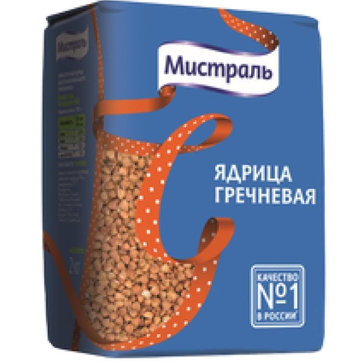 Крупа Мистраль гречневая ядрица 900 гр., флоу-пак