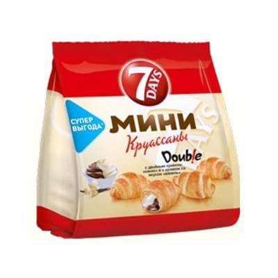 Круассаны 7 Days Double мини ваниль какао 265 гр., флоу-пак