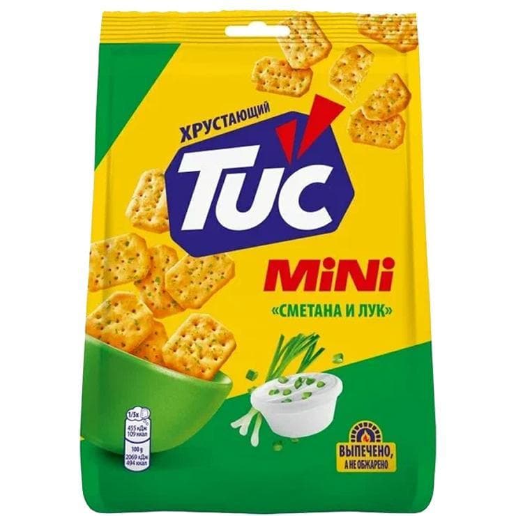 Крекер Tuc Mini Сметана и лук 110 гр., флоу-пак