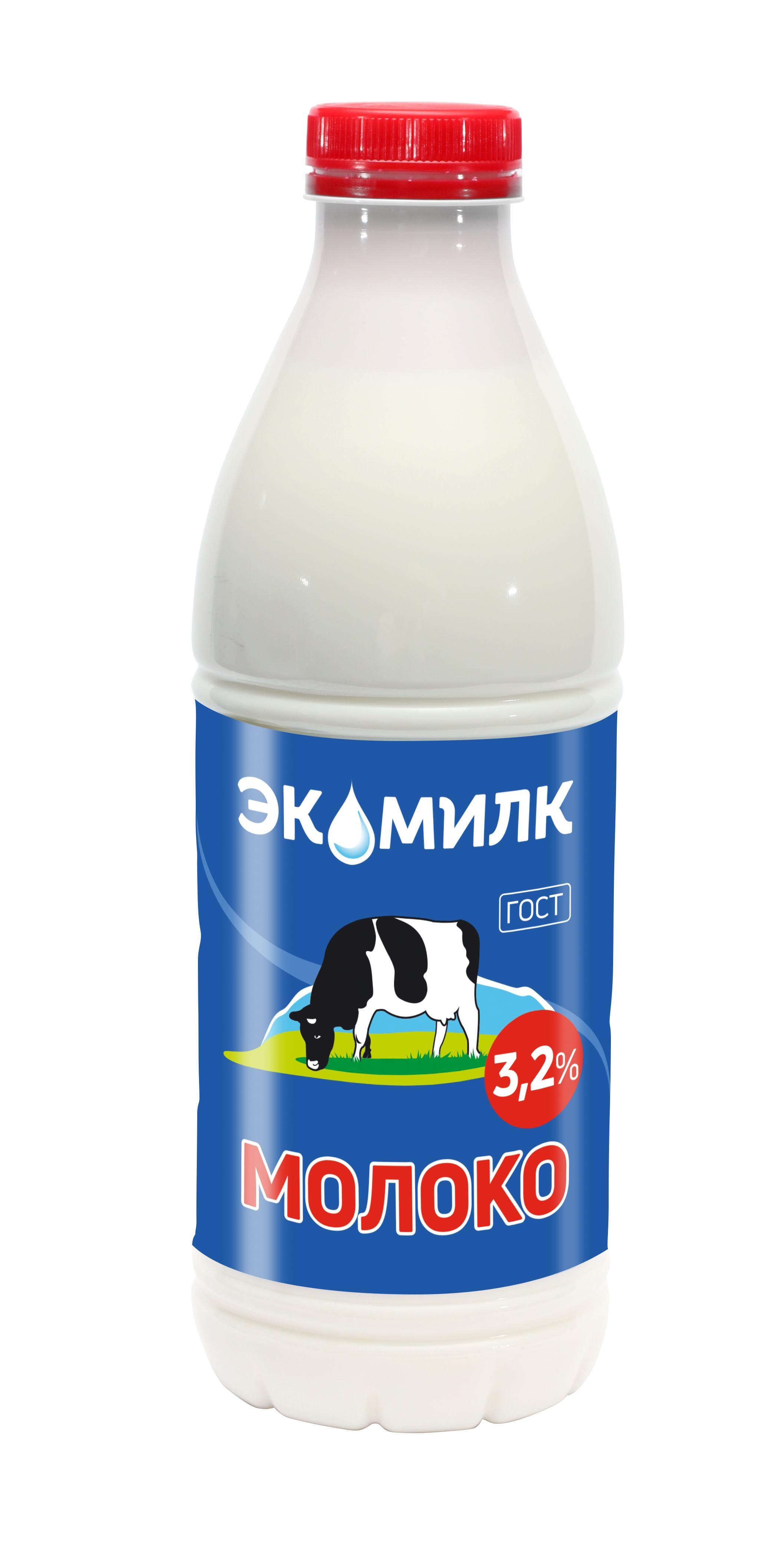 Молоко Экомилк 3.2% 900 мл., ПЭТ