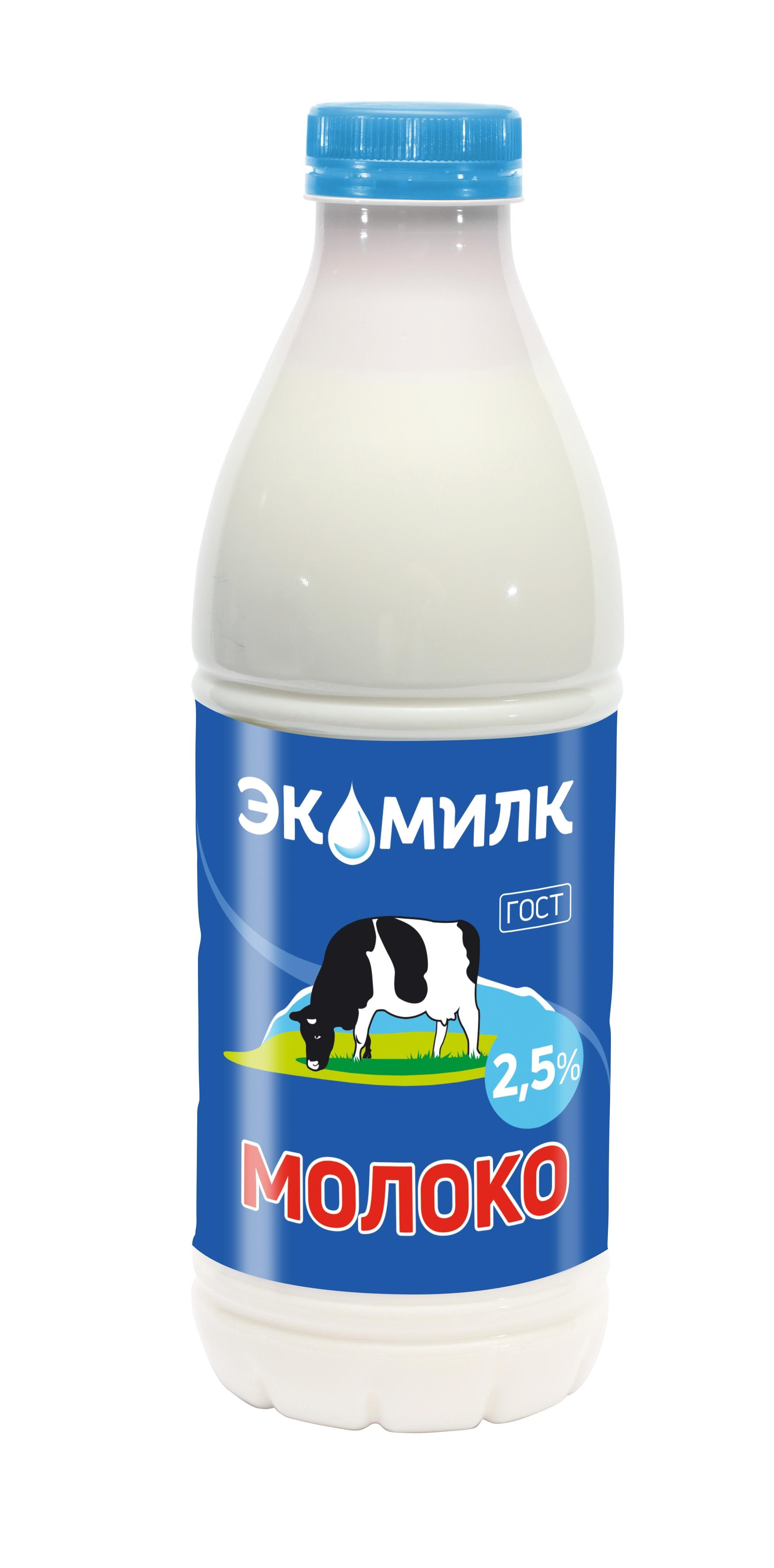 Молоко Экомилк 2.5% 900 мл., ПЭТ
