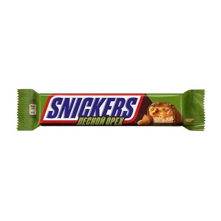 Батончик шоколадный Snickers лесной орех 81 гр., флоу-пак