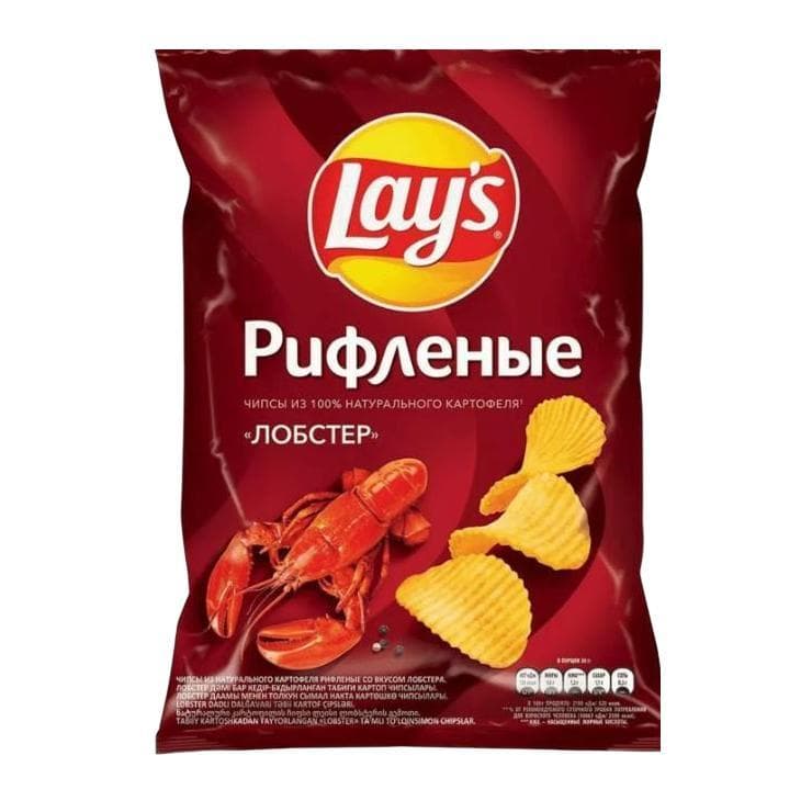 Чипсы Lay's рифленые лобстер 140 гр., флоу-пак