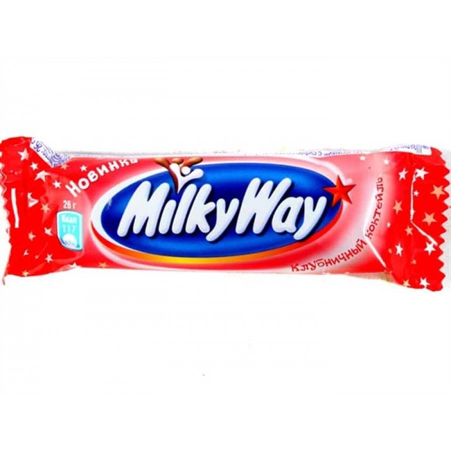 Батончик Milky Way клубничный коктейль 26 гр., флоу-пак