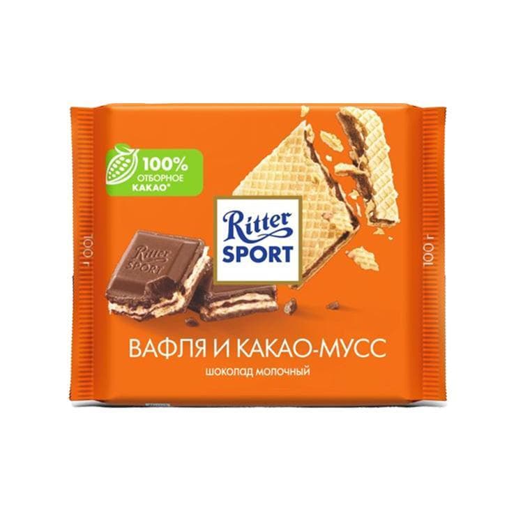 Шоколад Ritter Sport Waffle 100 гр., флоу-пак