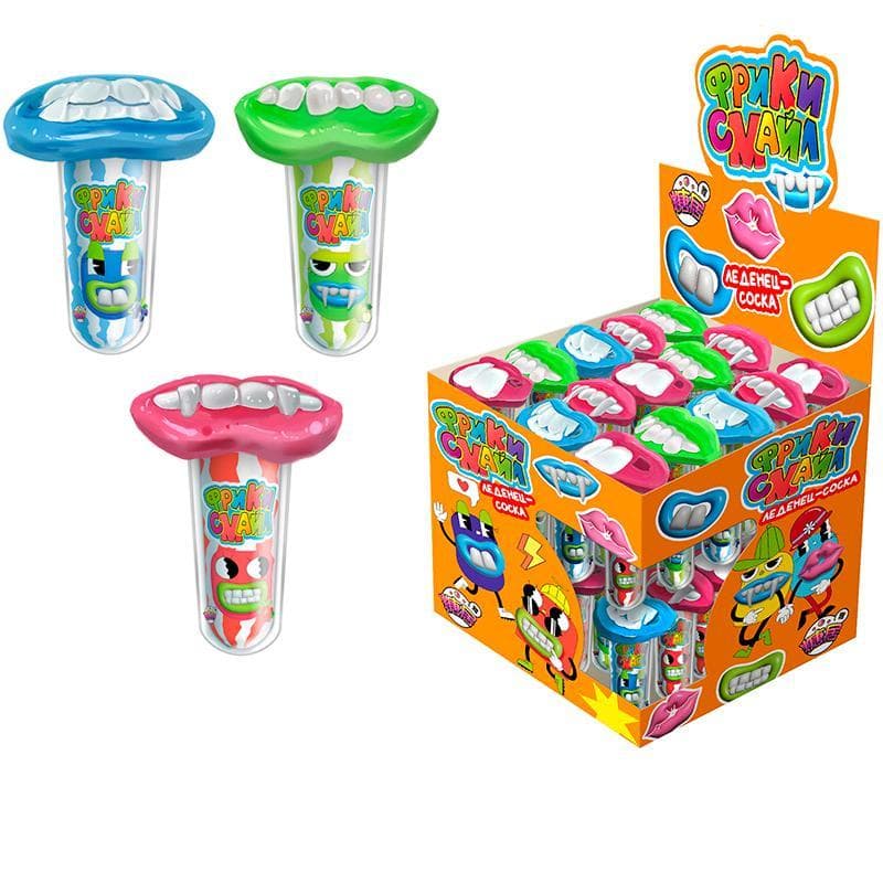 Карамель Fun Candy Lab леденцовая фрики смайл 3.5 гр., пластик