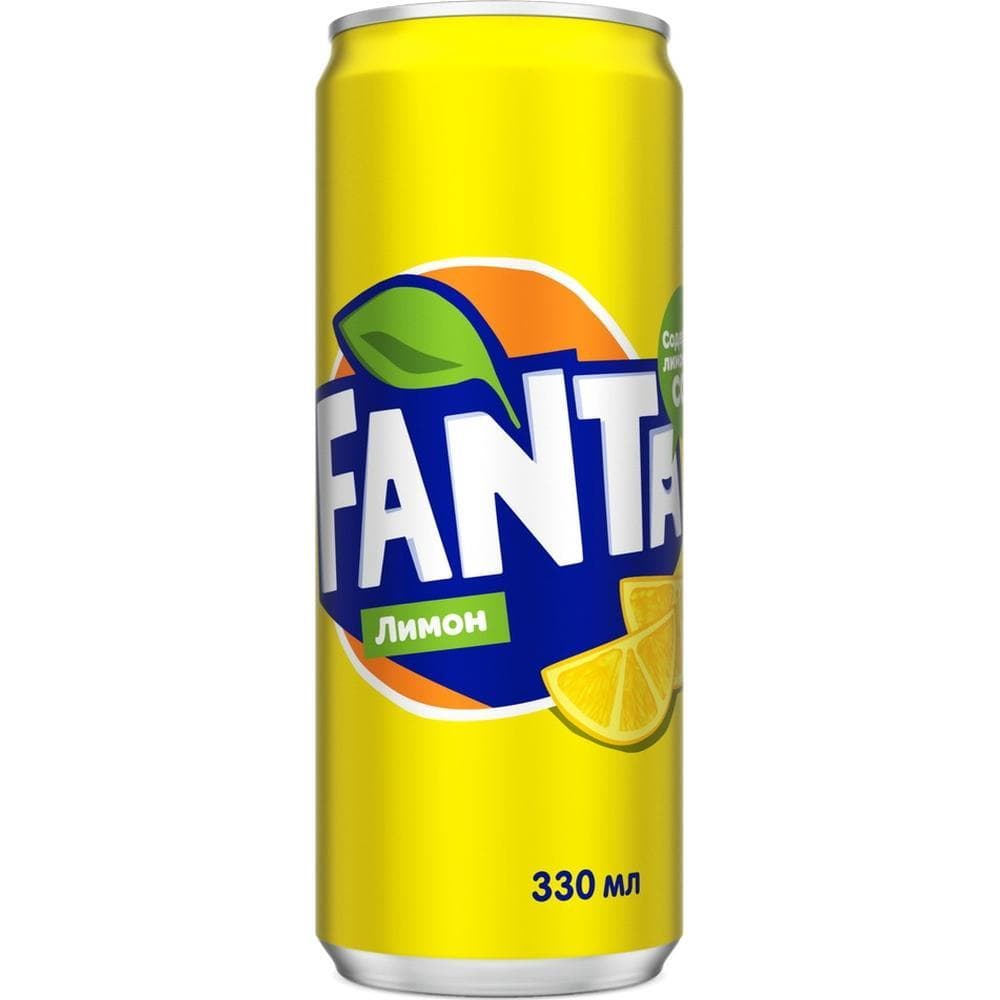 Напиток газированный Fanta лимон Польша 330 мл., ж/б