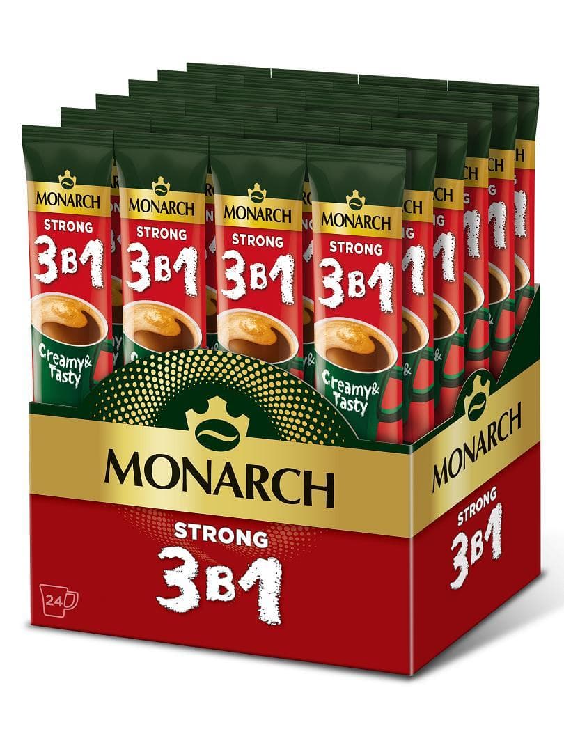 Напиток кофейный растворимый MONARCH 3в1 крепкий 13.5 гр., стик