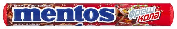 Жевательные конфеты Mentos кола 37.5 гр., обертка