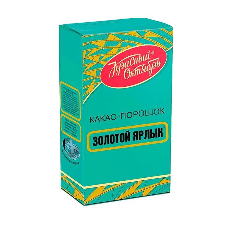 Какао-порошок Красный Октябрь Золотой ярлык 100 гр., картон