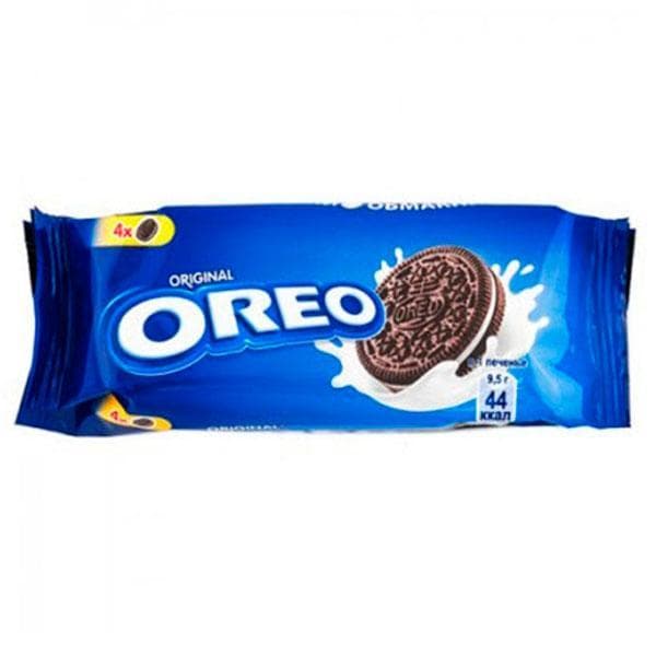 Печенье OREO с какао и начинкой с ванильным вкусом 38 гр., флоу-пак
