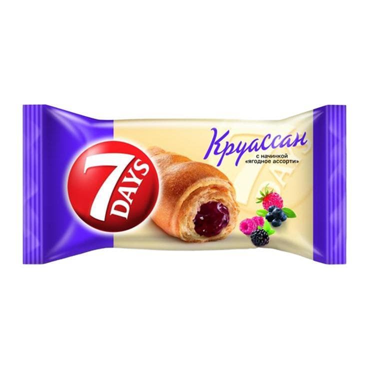 Круассан 7 Days с начинкой ягодное ассорти 65 гр., флоу-пак